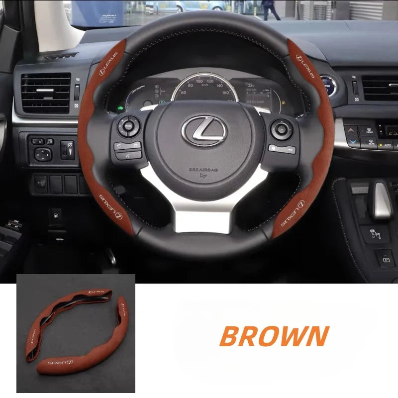 Car Suede Steering Wheel Cover