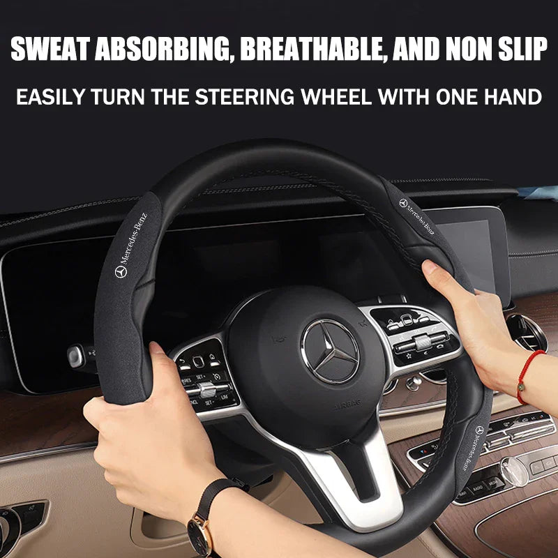 Car Suede Steering Wheel Cover
