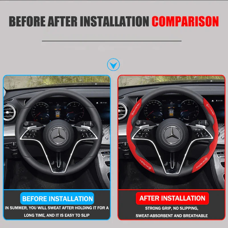 Car Suede Steering Wheel Cover
